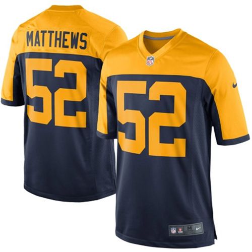 Nike Packers #52 Clay Matthews Navy Blue Alternate Youth Stitched NFL New Elite Jersey